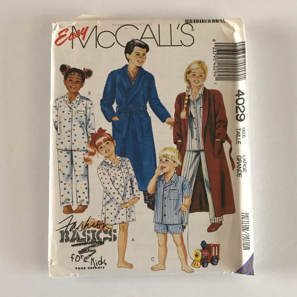 🧵3for12🧵 VTG McCall’s Pattern 4029 Child’s Robe Belt Nightshirt Pajamas